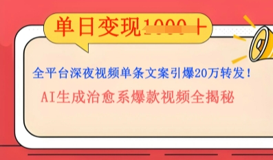全平台深夜文案新风口:DeepSeek生成百万播放量金句,治愈系内容涨粉速度快4倍-零点工坊