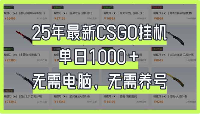 (14178期)25年最新CSGO挂机系统,单日1000+,无需电脑,无需养号,0基础可上手-零点工坊