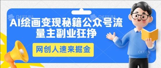 AI绘画变现秘籍:公众号流量主副业狂挣,网创人速来掘金-零点工坊